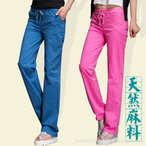 Women wide straight jeans casual pants cotton trousers/Mulheres calças perna larga calça casual jeans reta calças de algodão